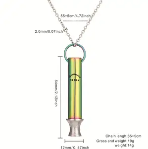 Colar para defusor de apito de frequência 528Hz, pingente para respiração banhado a ouro, adesivo anti-stress para alívio do estresse, 2024