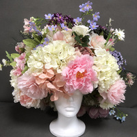 LO-1666 Bola Bunga Peony Hydrangea 45cm, Alas Busa, Warna Sesuai Pesanan, untuk Dekorasi Meja Pernikahan, Pajangan Jendela Toko & Dekorasi Toko Ritel