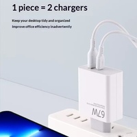 Chargeur standard européen 120W avec câble de données Type-C, tête de charge rapide double port USB-A et Type-C 67W pour Xiaomi pour Huawei