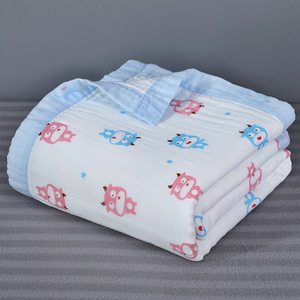 Venta al por mayor bebé muselina envoltura verano algodón manta niños playa toalla suave manta gasa edredón - Product Image 6
