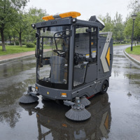 Nouvelle balayeuse aspirante électrique autoportée à logo personnalisé, alimentée par batterie, haute pression, pour le nettoyage des rues, 2000W 48V, largeur de nettoyage 2200mm