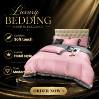 Parure de lit de luxe personnalisable en soie brodée, housse de couette satinée brillante, ensemble de literie couleur nude