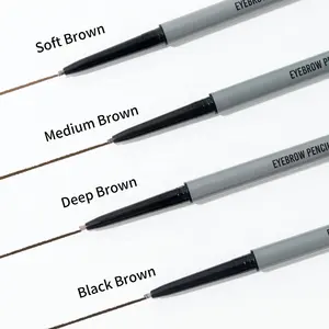 Yüksek kaliteli Vegan özel etiket kaş kaş kalem fırça ile hiçbir Logo ince kalemler kaş göz özel su geçirmez kaş kalemi