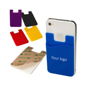 Wholesale Adhesive Cell Phone Silicone Card Holder Sticker Pouch