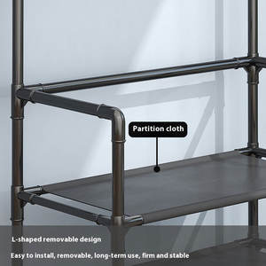 Organizador moderno para el hogar, estantes para colgar ropa, soporte para abrigos de tubo y estante de almacenamiento de zapatos con almacenamiento de gancho - Product Image 5