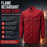 Chemise de travail antistatique et ignifuge à manches longues, à carreaux, couleurs unies, pour hommes, pour la sécurité dans l'industrie pétrolière, gazière, minière et manufacturière, personnalisable sur la poitrine