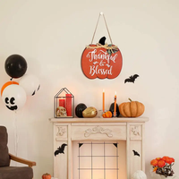 Décorations de Noël en bois de haute qualité pour la fête de Thanksgiving, panneaux muraux suspendus pour la porte d'entrée