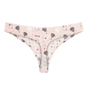 Europa Estados Unidos Señoras Sexy Seda de hielo Tanga sin costuras Cintura baja Fino Antibacteriano Floral Impreso Entrepierna Factory <span class=keywords><strong>Outlet</strong></span> Stock - Product Image 6