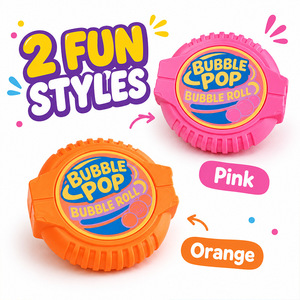 <b>Bubble</b> Pop <b>Bubble</b> Roll Fidget Toy Portable Plastic Stress Relief Toy For <b>Kids</b> And Adults Orange And Pink Colors - Product Image 1