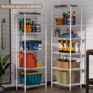 5 מדפי חוט קטן מטבח מזווה צמוד מארגני אחסון מדף חדר אמבטיה מתכת מתכווננת המוסך מדפים - Product Image 1