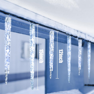 Christmas Holiday Battery/Solar Powered Crystal <strong>Led</strong> with Cool White Icicle Lamp for Christmas Decoration Icicle <strong>String</strong> <strong>Lights</strong> - Product Image 4