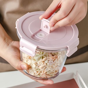 Kitchen &amp;Tabletop Necessities <strong>Borosilicate</strong> 700ml Glass Food Container <strong>With</strong> PP Airtight <strong>Lids</strong> Baby Glass Food Box Office Soup <strong>Bowl</strong> - Product Image 4