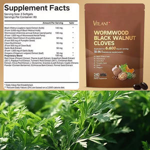 Sinohappiness <strong>Wild</strong> Wormwood Black Walnut Clove Bud Pumpkin <strong>Seed</strong> <strong>Garlic</strong> Oregano Soft Capsules Food Grade Plastic Bottle - Product Image 6