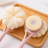Haute qualité 2-en-1 exfoliation Massage corps douche boule brosse poils doux longue poignée nettoyage Bush