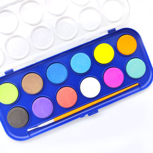 Prix d'usine – Lot de 12 aquarelles sèches solides avec pinceau pour artistes, idéal pour la peinture sur toile ou papier - Product Image 2