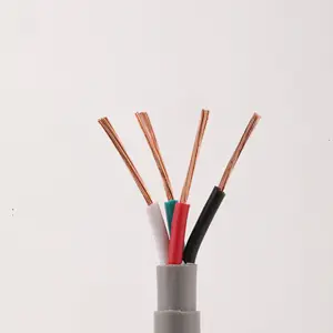 Дешевая горячая Распродажа ПВХ оболочка изолированный медный гибкий кабель 4 ядра 4x0,75 мм 4x1 мм 4x1,5 мм 4x2,5 мм 4x4 мм 4x6 мм