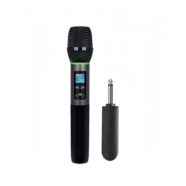Professional Dynamic Handheld Microphone System Wireless Aluminum Alloy Metal Portable Karaoke Noise Cancelling Over 20m