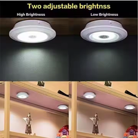 Ultra-Bright 200 Lumen Cob LED Puck Light à piles Tap Push Télécommande Cabinet Light 3pack sans fil pour chambre à coucher