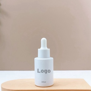 Manufacturers 30ml50ml Frosted White Light-proof Cylindrical Flat Shoulder Glass <b>Bottle</b> Essential Oil Packaging Dropper <b>Bottle</b> - Product Image 2