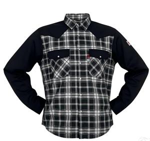 Chemise de soudage et de découpe antistatique tendance, respirante, ignifuge, en coton FRC, ATPV 8.5 <span class=keywords><strong>CAL</strong></span>, motif rayé et manches noires, vente chaude - Product Image 5
