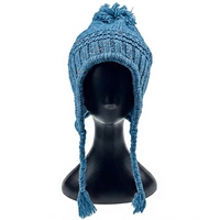 Bonnet YW pour femme en fil bouclé tricoté à la machine, mignon, chaud, réglable, léger (125g), avec logo personnalisé, pour adulte, voyage et extérieur