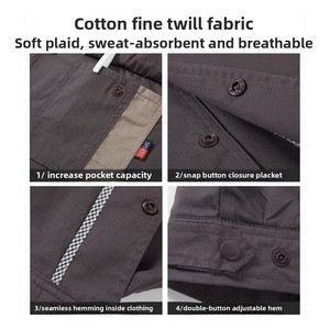 Mono media de algodón de manga personalizable, uniforme de seguridad transpirable de alta calidad para ropa de trabajo mecánica de verano - Product Image 3