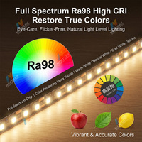 Luces LED, Tiras de Luces LED, Luces LED de Espectro Completo Ra98, Tira LED de 24V Sin Polaridad, Luces para Gabinetes 120D DDID