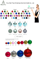 Venta al por mayor de adornos de bolas colgantes mate de Navidad de PVC personalizados chapado UV y gráfico con lentejuelas para la decoración del hogar