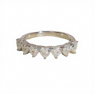 Women's Fine Moissanite <b>Iced</b> Out Heart Championship <b>Ring</b> 925 Sterling Silver Gold Plated Hand Prong Setting Wedding <b>Ring</b> - Product Image 3