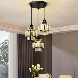 Factory Nordic <b>Light</b> Fixture 3 Heads <b>Dining</b> Room Ceiling Chandelier Restaurant Crystal Pendant Lighting for Kitchen Island - Product Image 6