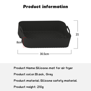 Friteuse à air réutilisable en silicone de qualité alimentaire Marmite carrée pour la cuisson au four Plats de cuisson en papier jetables Panier à four - Product Image 6