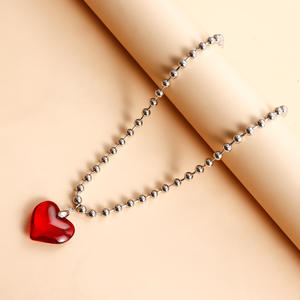 Mode Hip Hop Bijoux Verre Cristal Grand Pave <span class=keywords><strong>Pour</strong></span> <span class=keywords><strong>Toujours</strong></span> amour Coeur Pendentif Clavicule Collier Ras Du Cou <span class=keywords><strong>Pour</strong></span> Les Femmes - Product Image 2