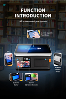 FYJ F1S Windows 10 Android 11 Mini Caja Registradora Sistema de Punto de Venta Tableta POS Supermercado Cajero Automático Terminal POS Todo en Uno