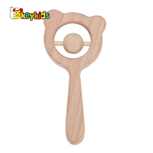 2024 High Quality Wooden <strong>Baby</strong> Wrist <strong>Rattles</strong> with Customize W08K281 - Product Image 5