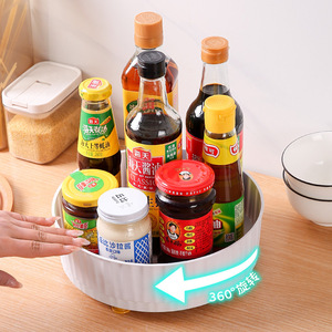Étagère à épices rotative à 360 degrés Saint-Oven, blanche, organiseur de rangement pour cuisine, pour sauce soja, vinaigre et condiments - Product Image 1