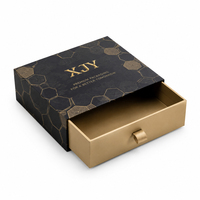 XJY Rectangle imprimé luxe hexagone boîte personnalisée feuille d'or estampage à chaud boîte rigide avec manchon coulissant tiroir ouvert