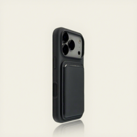 Coque de téléphone en silicone liquide pour iPhone 17, 16, 15, 14 Max avec protection d'objectif, support magnétique et compartiment arrière pour carte 1Pro