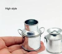 Set Kaleng Susu Logam Miniatur Dekorasi Rumah Boneka Ember Timah Antik Vas Bunga Taman Mini Hadiah Aksesori Lanskap Mikro