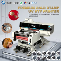 Imprimantes à jet d'encre LETOP, imprimante grand format, machine à imprimer des étiquettes en film doré, rouleau d'autocollants, imprimante UV DTF