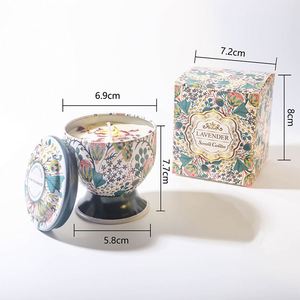 Bohemian Ceramic Scented Candle Soy Wax Aromatherapy Candle with Lid Handmade Home Decor - Product Image 3