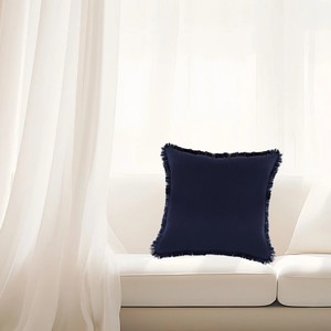 <span class=keywords><strong>Coussin</strong></span> en velours <span class=keywords><strong>bleu</strong></span> marine à franges, <span class=keywords><strong>coussin</strong></span> décoratif luxueux de couleur unie avec garniture à glands pour intérieurs de maison élégants - Product Image 3