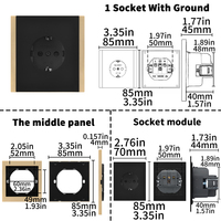 Enchufe de Pared WESA 16A, 1 Tomacorriente, Estándar Europeo Schuko, Diseño Moderno y Lujoso
