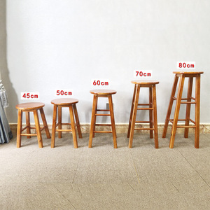 Tabourets de bar en bois massif, hauteur 45, 50, 60, 70, 80 cm, durables pour usage commercial - Product Image 3