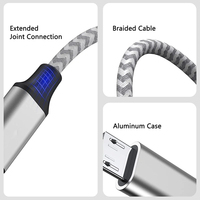 XPUT Type C Micro 2.0 USB C Micro USB tressé câble adaptateur mâle cordon de chargeur de Transmission de données rapide pour l'utilisation de la caméra