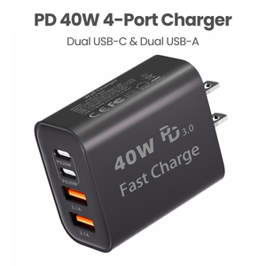 ทนทาน น้ำหนักเบา 40W PD 20W พอร์ตคู่ สำหรับการตั้งค่าเวิร์กสเตชัน การเดินทางเพื่อธุรกิจ ใช้กับสถานีชาร์จ USB C เครื่องชาร์จพกพาสำหรับการเดินทาง - Product Image 1