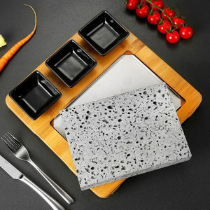 Piatto di <span class=keywords><strong>pietra</strong></span> di bistecca di Lava calda griglia da tavolo Lava Rock al coperto BBQ Hibachi grigliare <span class=keywords><strong>pietra</strong></span> w contorni in ceramica e piatto di bambù - Product Image 5