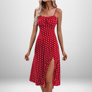 Chic Styles and Comfort in white and red polka dot dress for Trendy Women