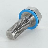Tornillos Hexagonales Higiénicos SUS316 Sin Grietas con Anillo de Sellado Azul, Fijación Autosellante para Maquinaria de Alimentos y Farmacéutica
