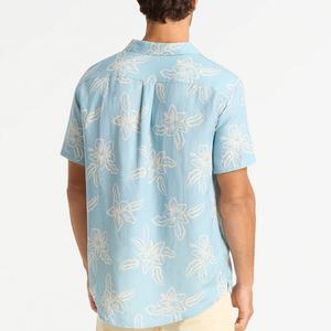 Wholesale Factory <b>Men's</b> Breathable Skin-friendly <b>Shirts</b> Printed Lapel <b>Shirts</b> Custom 100% Linen <b>Beach</b> <b>Shirts</b> - Product Image 3