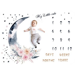Xinlida High Quality Print Sublimation Newborn Soft Photo Props <strong>Memory</strong> Monthly Milestone Baby <strong>Blanket</strong> - Product Image 6